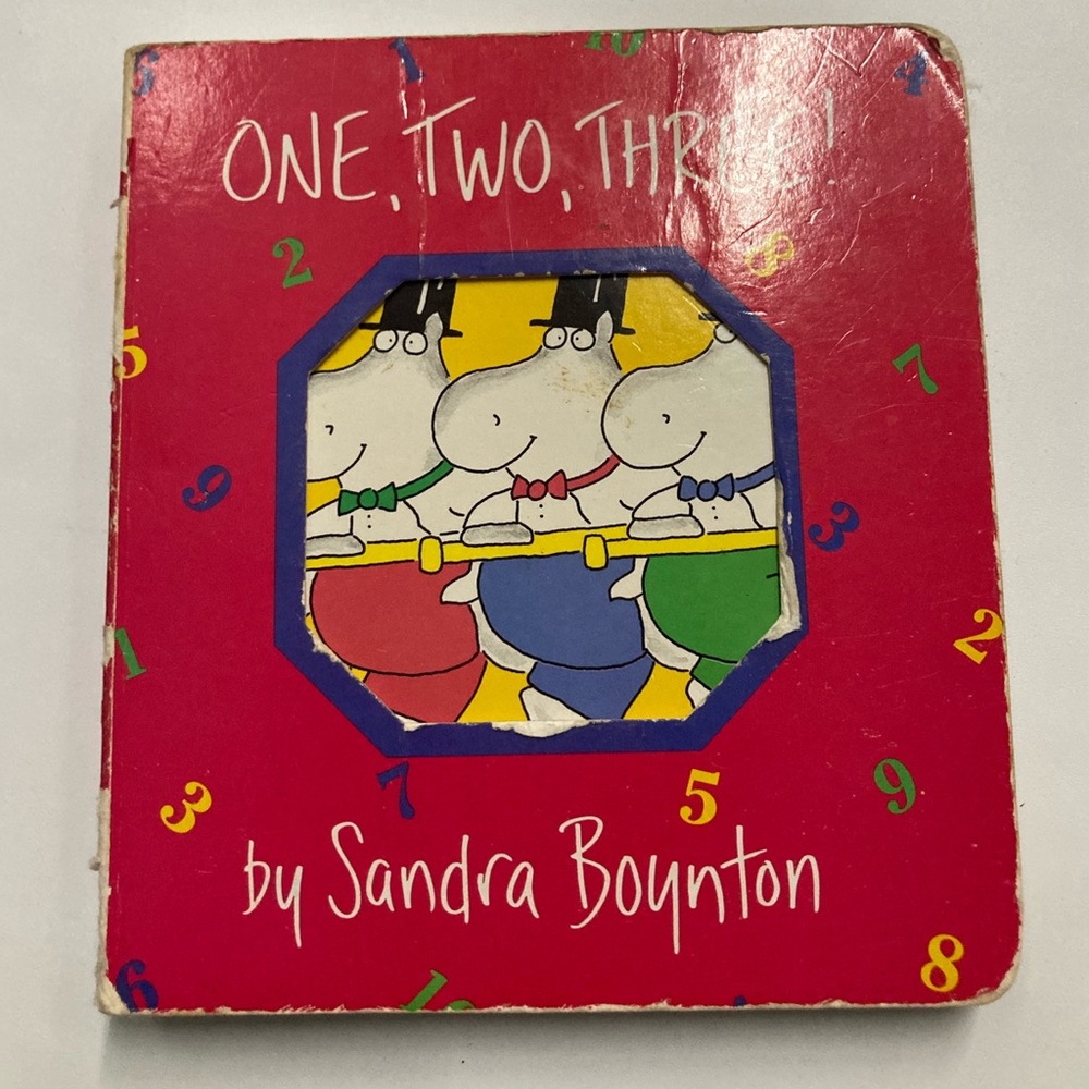 03 Books for Kids -One, Two, Three by Sandra Boynton - Red Kids Board Book